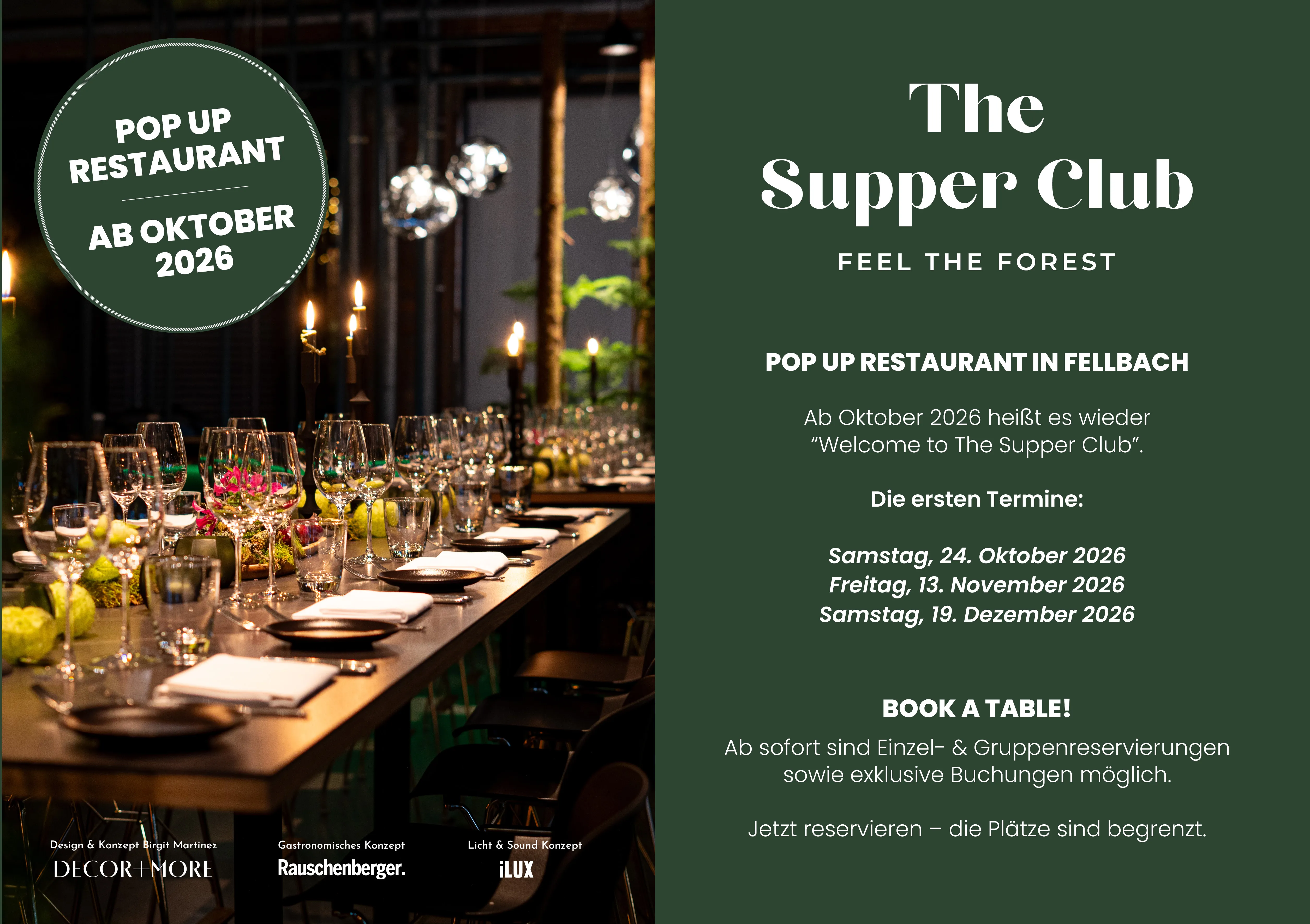 THE SUPPER CLUB – FEEL THE FOREST